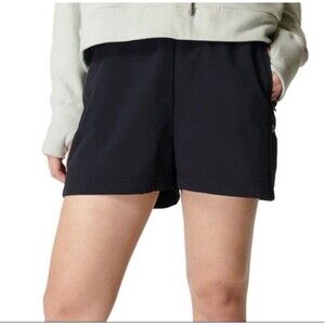 Sweaty Betty Black Athletic Shorts UK 14 US 10 Elastic Waist Zipper Pockets